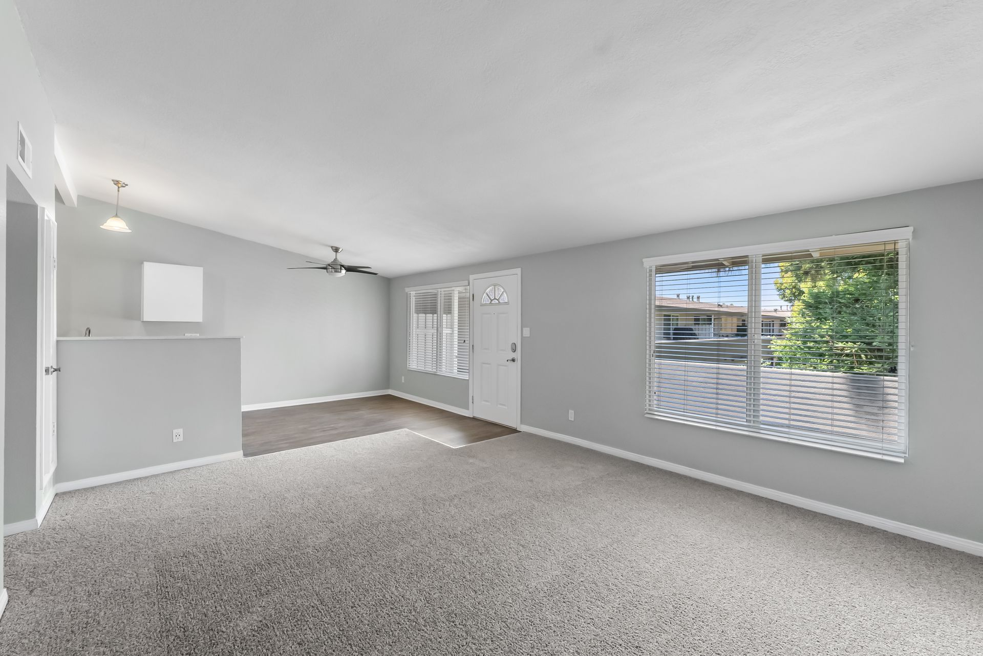 living room with carpet and window