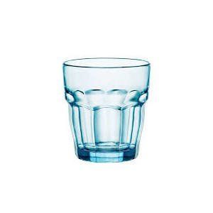 bicchiere di vetro per acqua azzurro