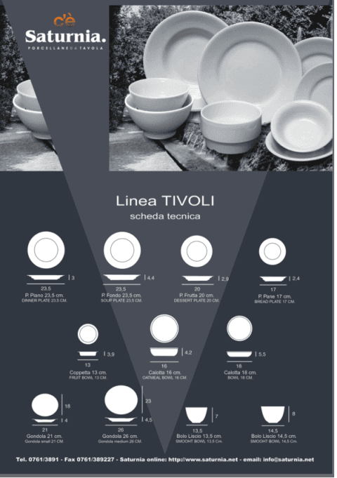 manifesto dcon piatti in esposizione