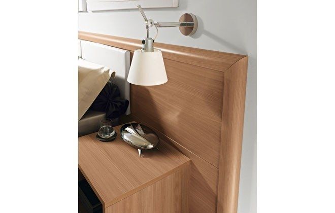 wooden bedside table