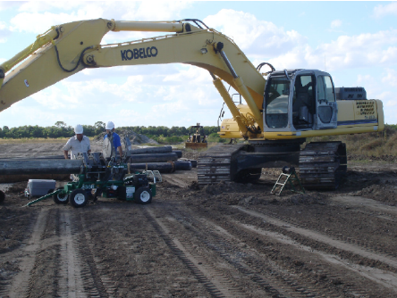 Workers Beside The Excavator — Rockledge, FL — Central Sand Inc.