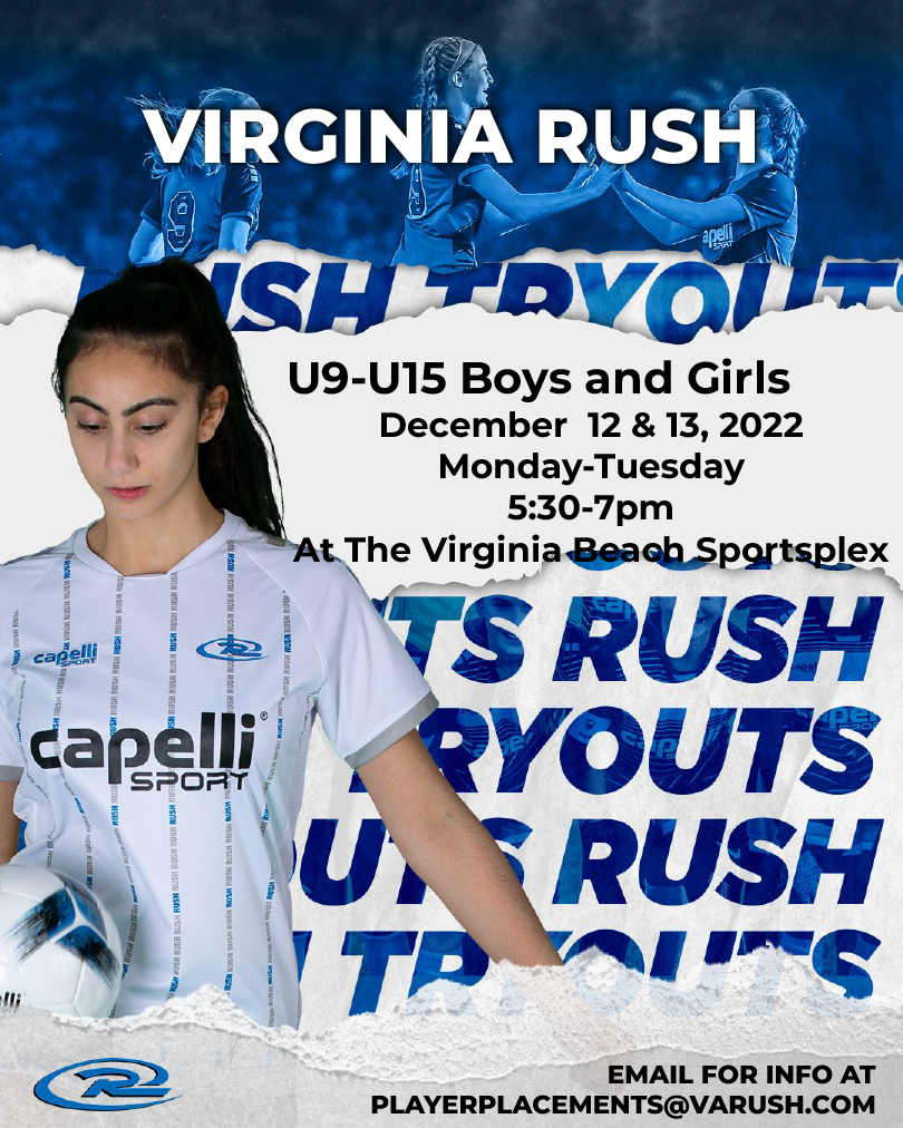 Register Here Now VIRGINIA RUSH TRYOUTS