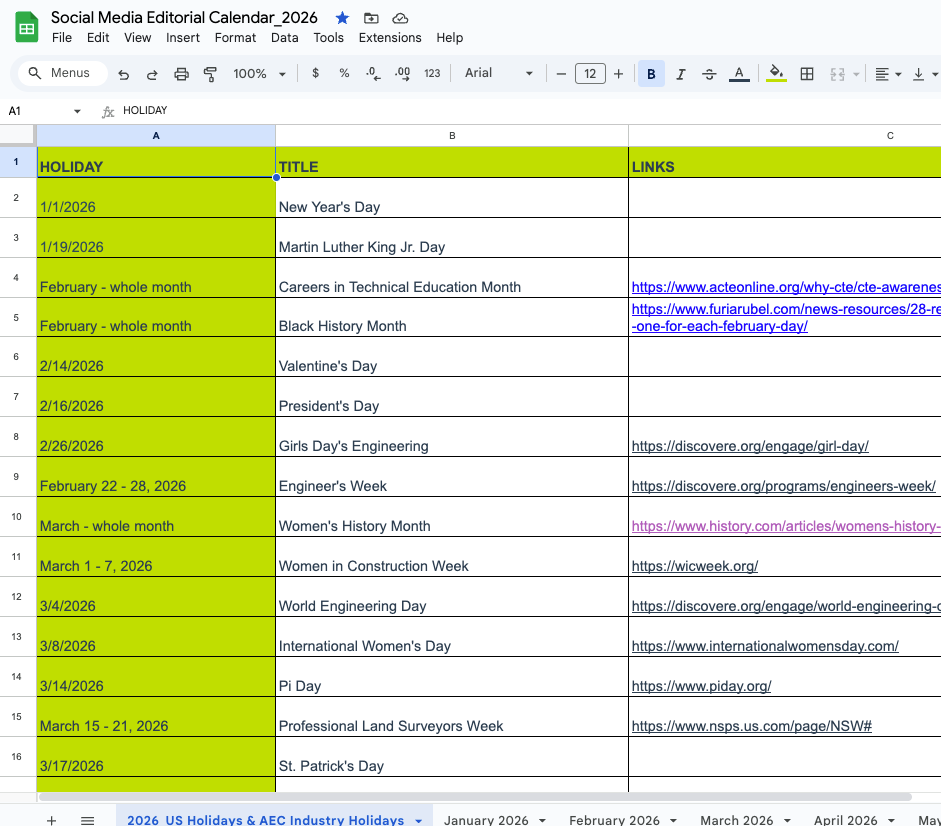 social media calendar 2026 business rewritten