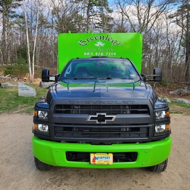 A green chevrolet truck is parked in a dirt lot