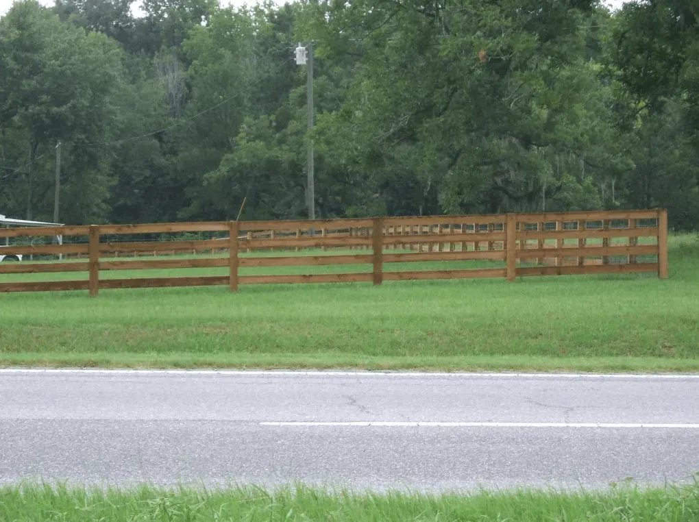 4 Board Wood Fence — Valdosta, GA — Sims Fence Company