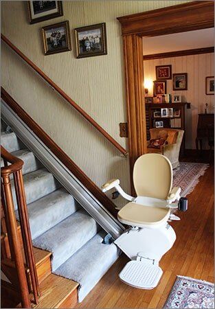 Lift at the bottom — Stairlifts in Hyannis, MA