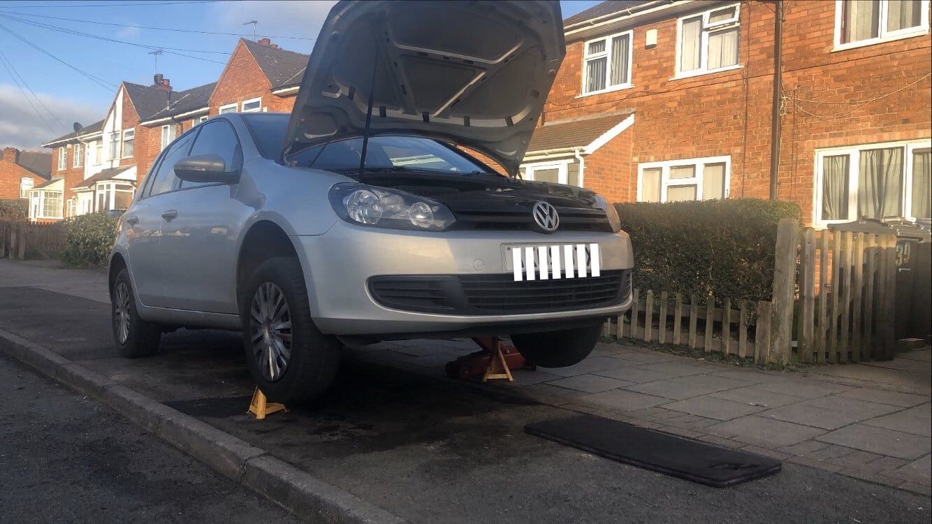 silver car bonnet up