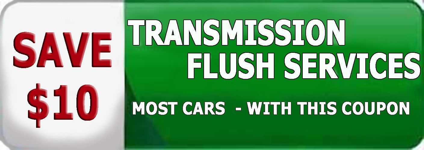 A green button that says save transmission flush services