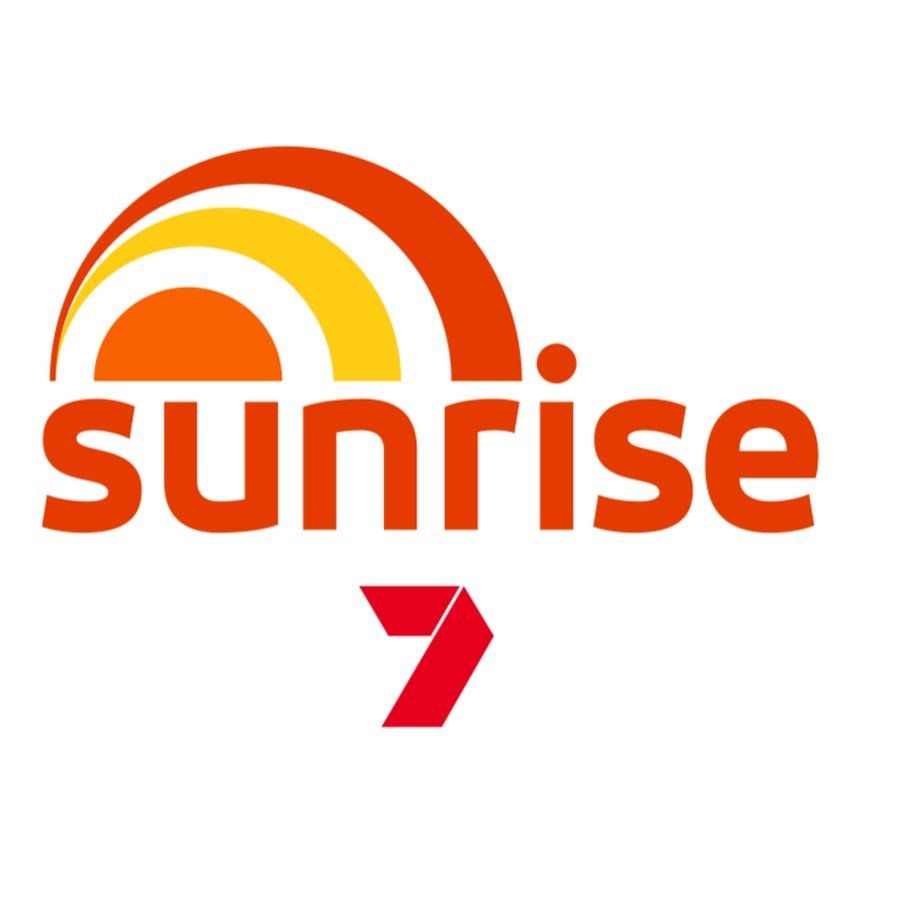 A sunrise 7 logo with a rainbow in the middle