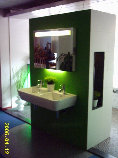 green bathroom sink