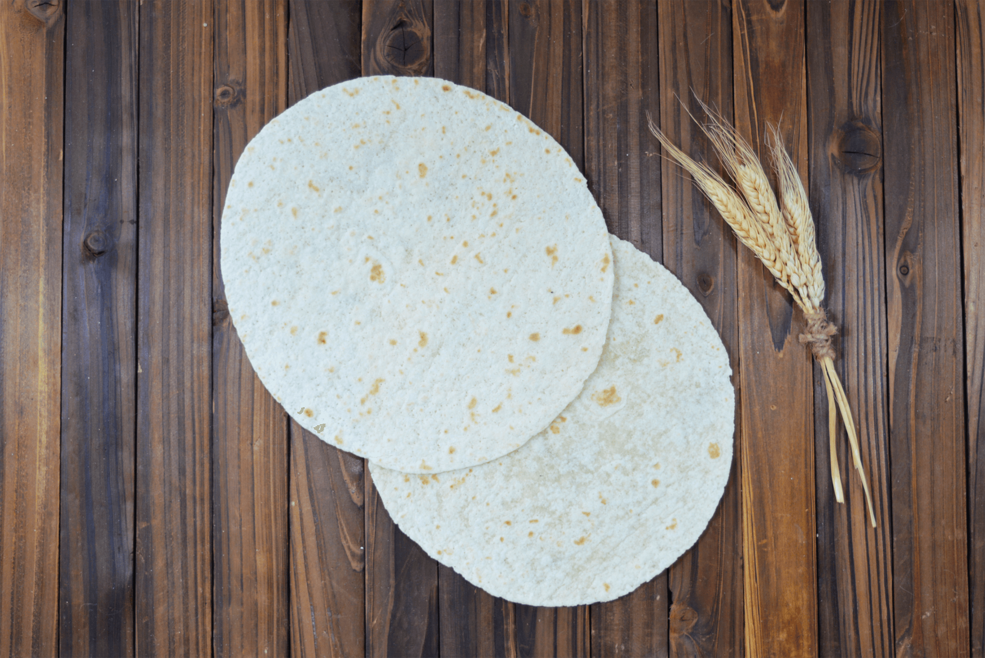 Wooden background with Tortilla Bread