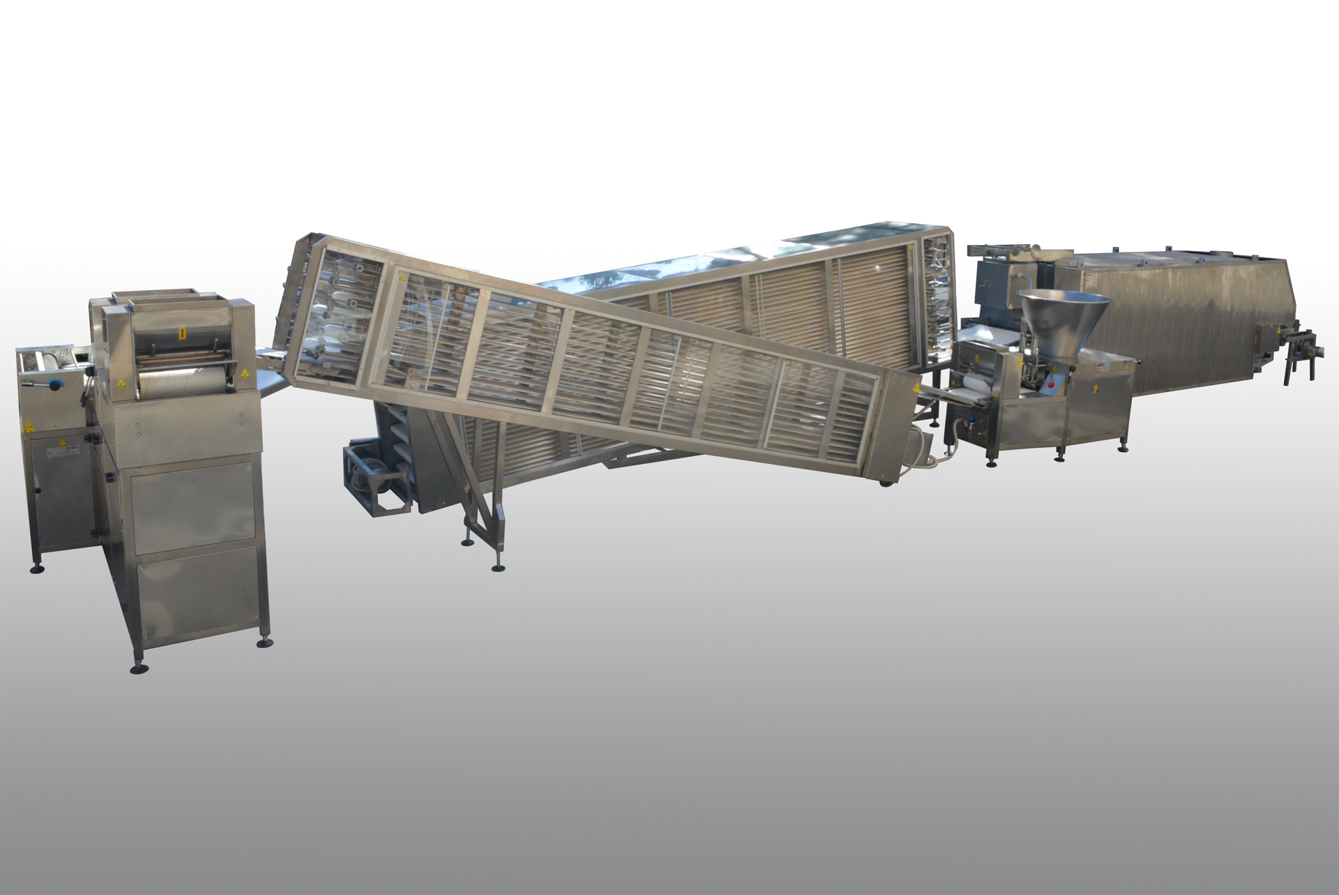 Small scale automatic production line producing Lebanese Arabic pita Bread