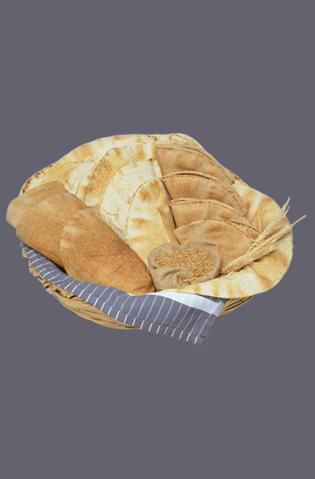 Basket of Lebanese Arabic Pita Bread