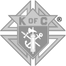 Knights of Columbus emblem with a shield, anchor, sword, ax, and the letters 