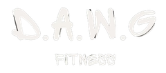 D.A.W.G. FITNESS logo in white on a white background.