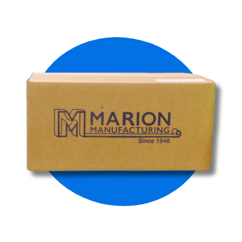 A cardboard box that says marion manufacturing on it
