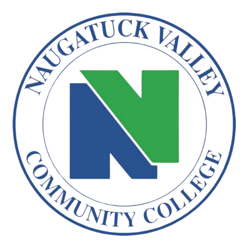 A blue and green logo for naugatuck valley community college