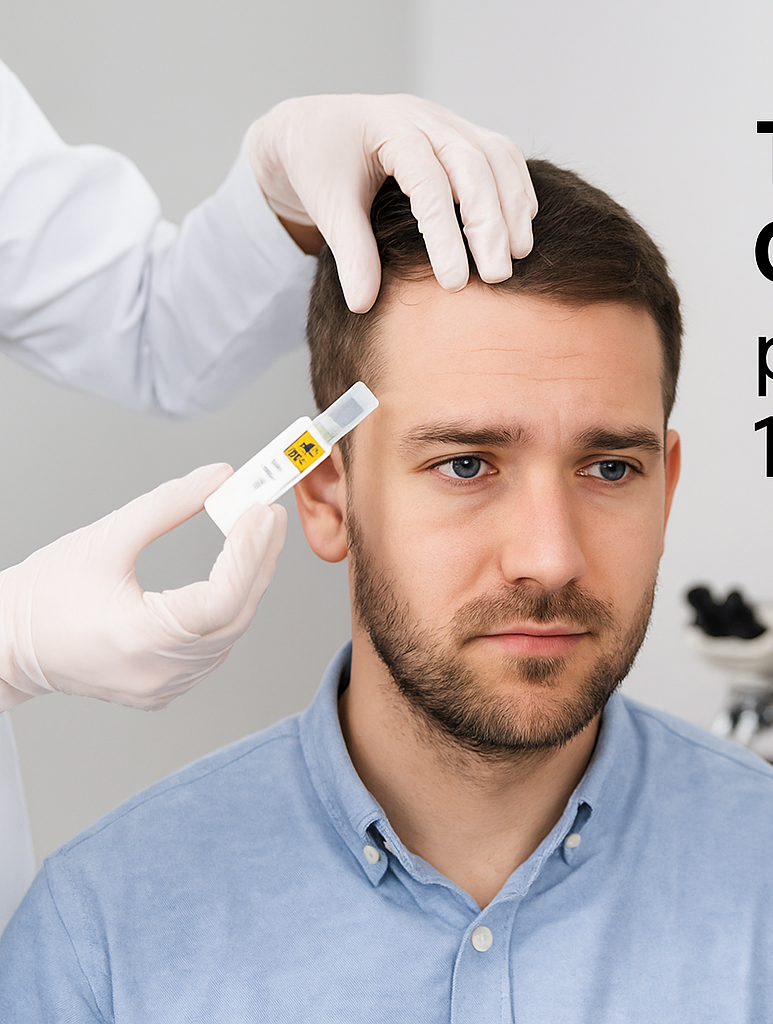 Resultado de prótesis capilar estética en pacientes con pérdida avanzada de cabello.