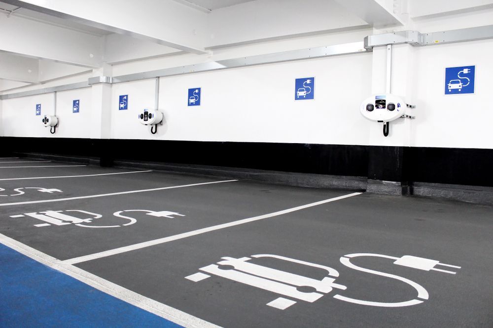 A Row of Parking Spaces in a Parking Garage — North Coast Line Marking in Brisbane, NSW