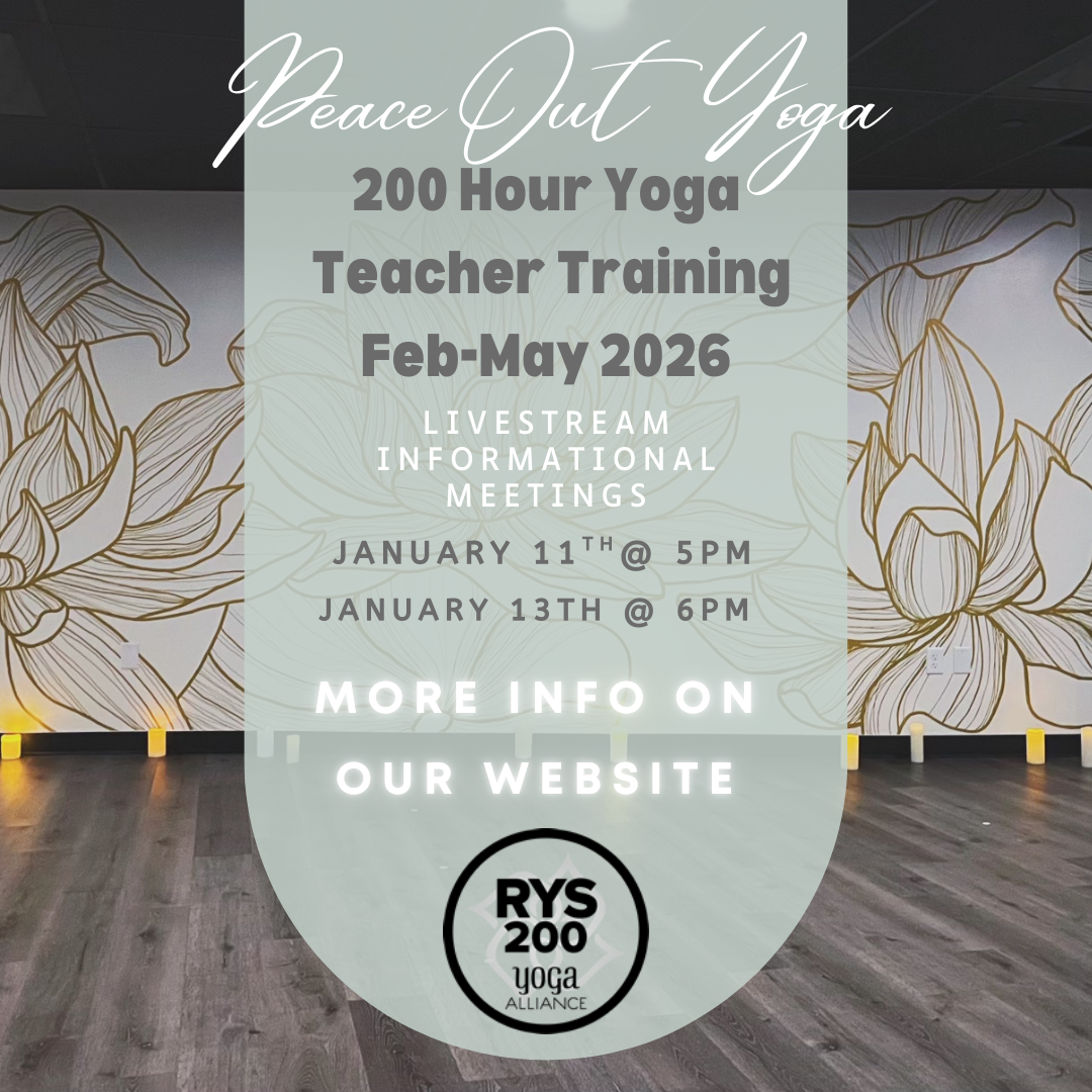 A poster for family flow yoga last saturday of the month