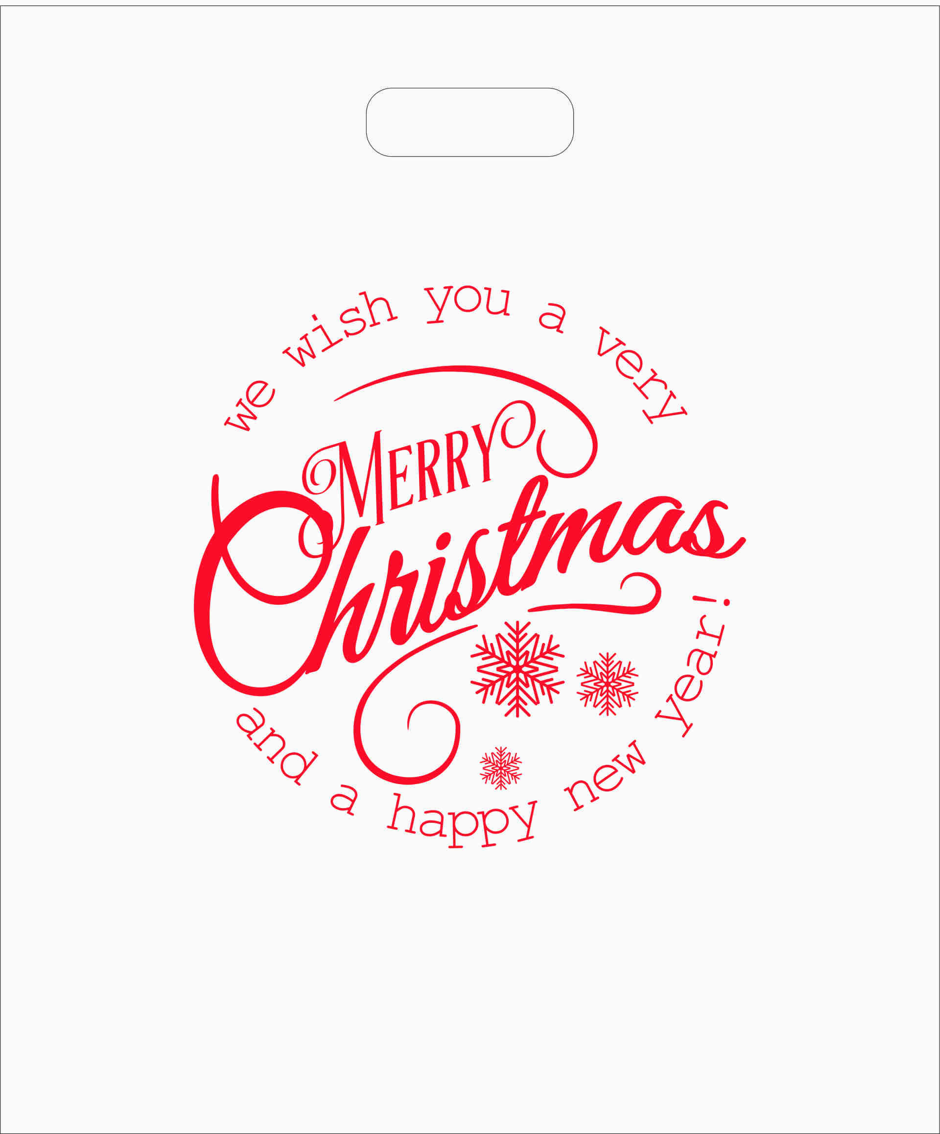 Christmas Recycled Patch Handle Carrier Bags