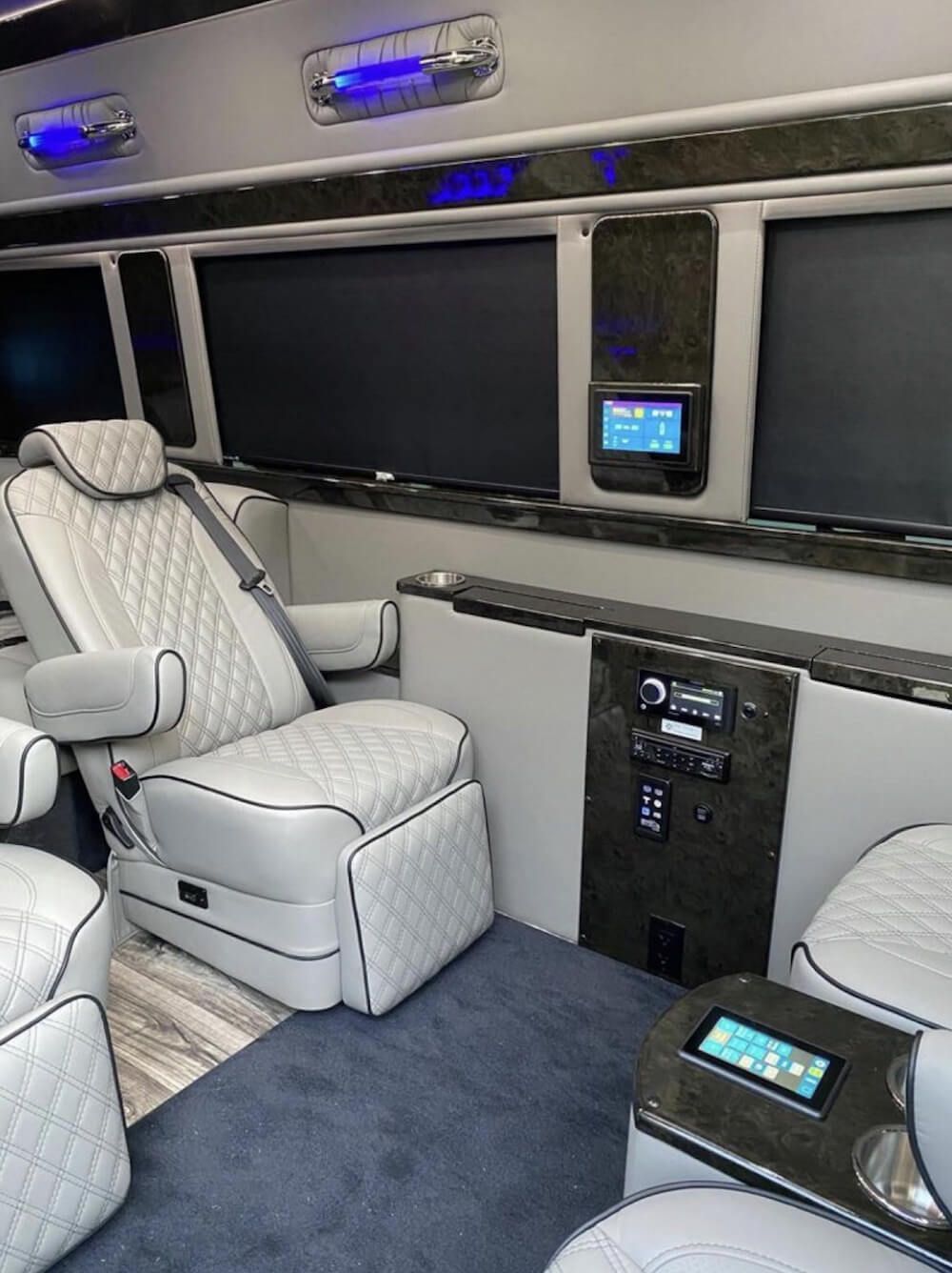 sprinter limo with bathroom rental near me