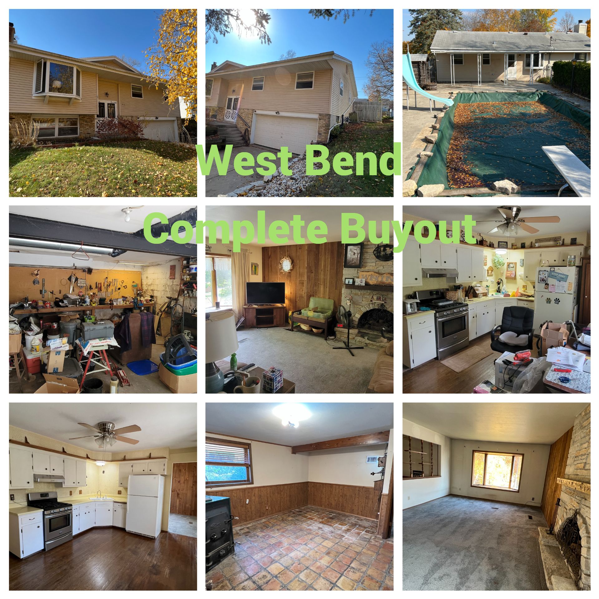 A collage of pictures of a house for sale in west bend