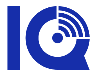 Blue logo featuring the letters 