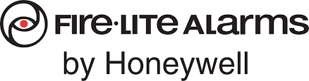 The Fire-Lite Alarms by Honeywell logo, featuring a circular abstract eye icon next to the brand name in black text.