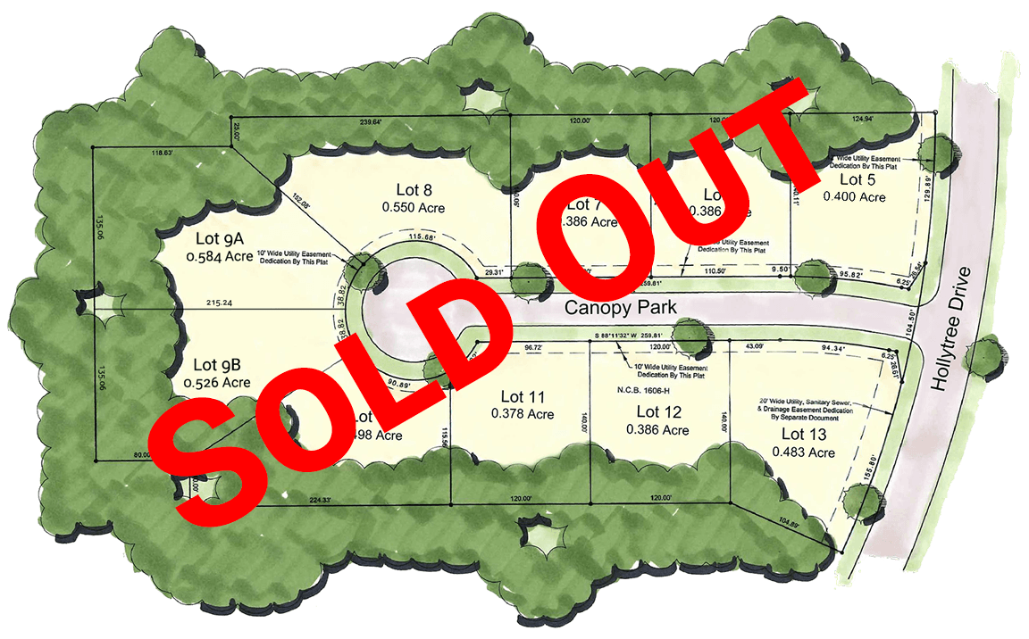 A drawing of a lot that is sold out