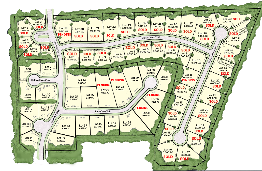 A map of a residential area with the number 7 on it
