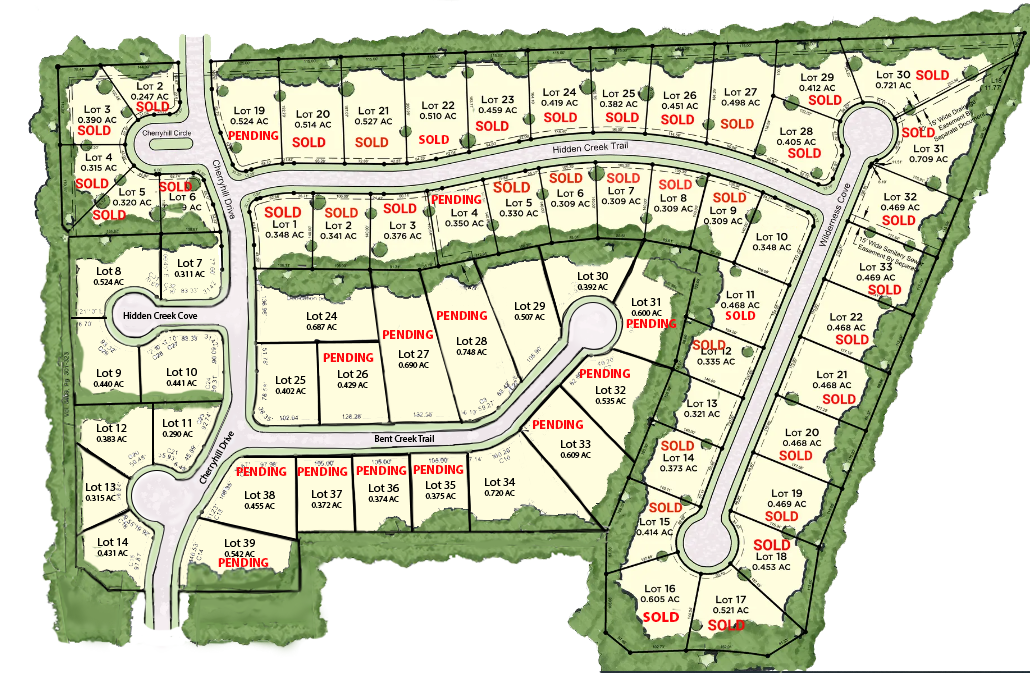 A map of a residential area with the number 7 on it