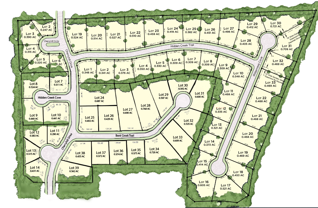 A map of a residential area with the number 7 on it