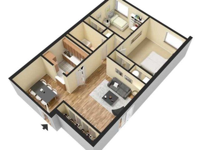 Garden Two Bedroom Floor Plans