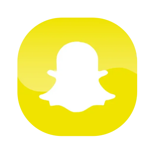 A yellow square with a white snapchat logo on it