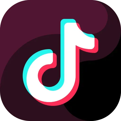 A tik tok icon with a purple background