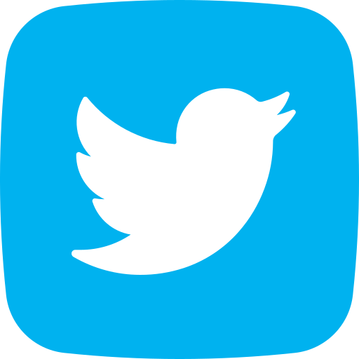 A blue twitter icon with a white bird on it