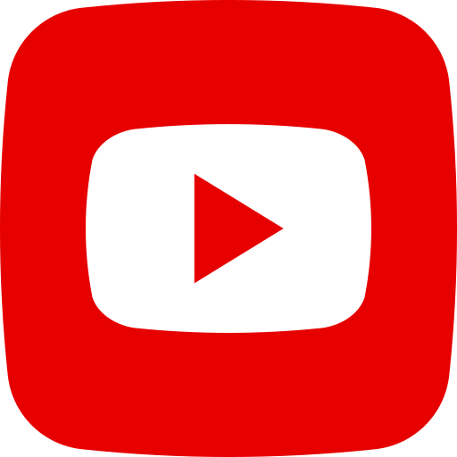 A red youtube icon with a white play button