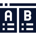 A and b are written on a blue background.