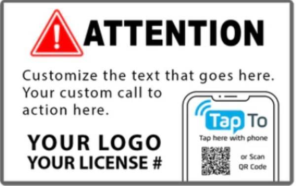 A sign that says attention customize the text that goes here