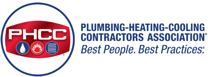 The logo for the plumbing heating and cooling contractors association