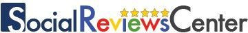 A logo for social reviews center with stars on it