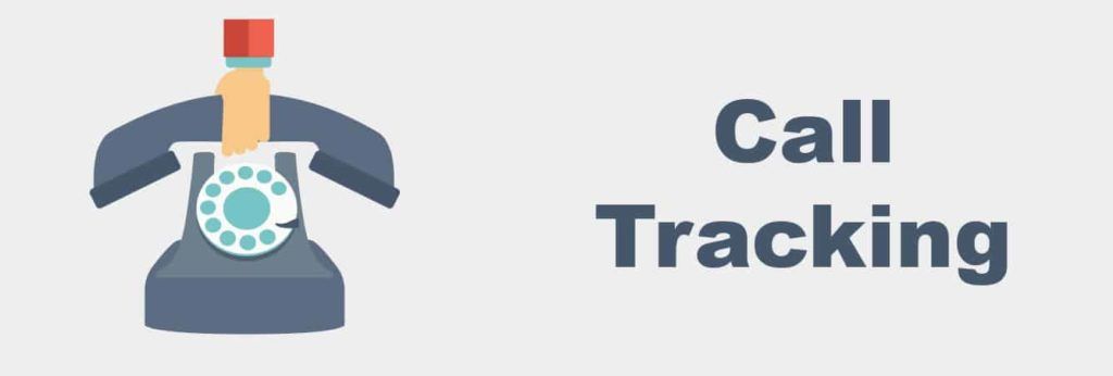 An icon of a telephone with the words `` call tracking '' below it.