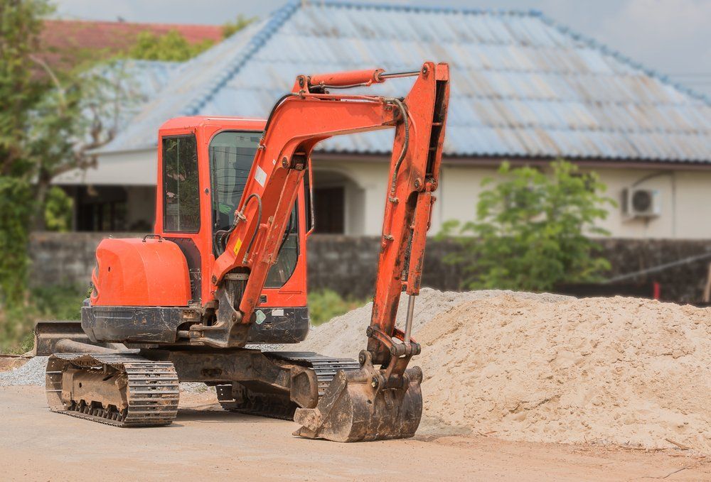 Mini Backhoe On Site — Excavation in Bellingen, NSW