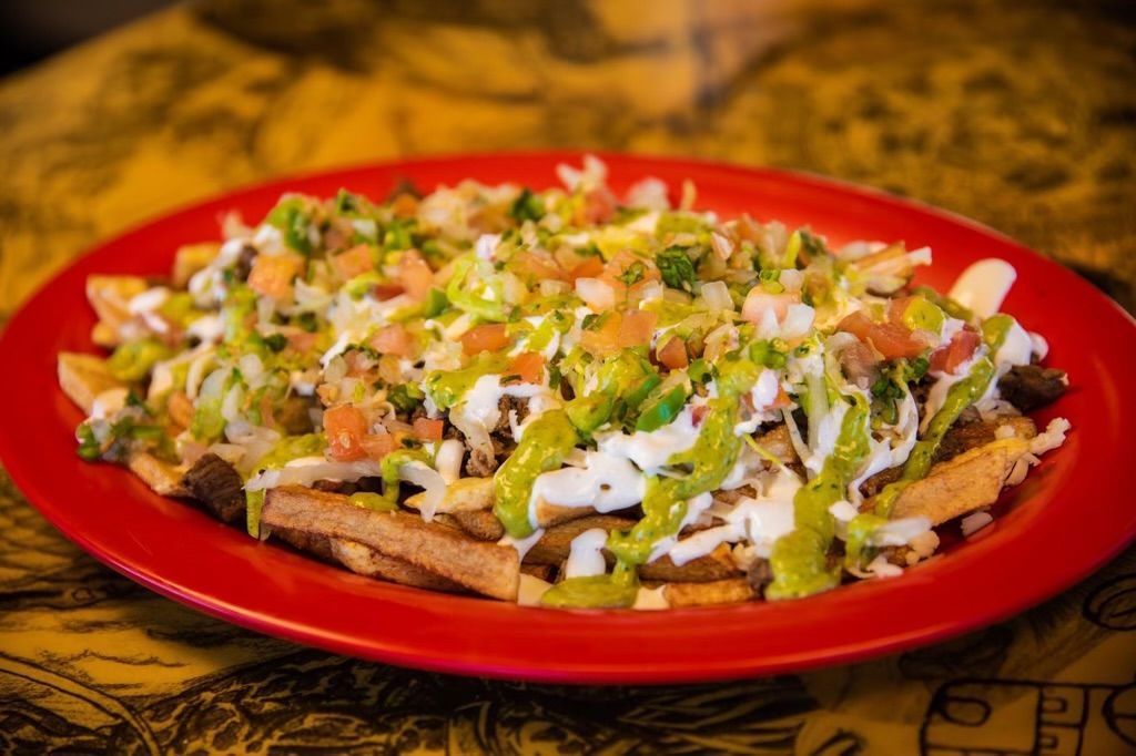 A close up of a plate of food on a table.