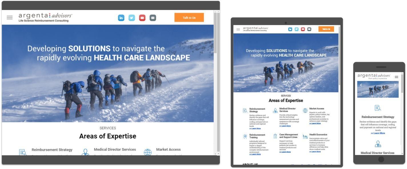 Argenta Healthcare Website Redesign