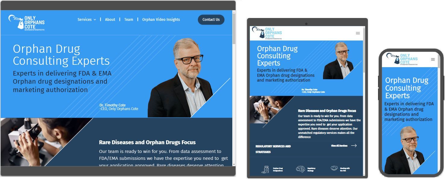 Rare disease drug website design and development