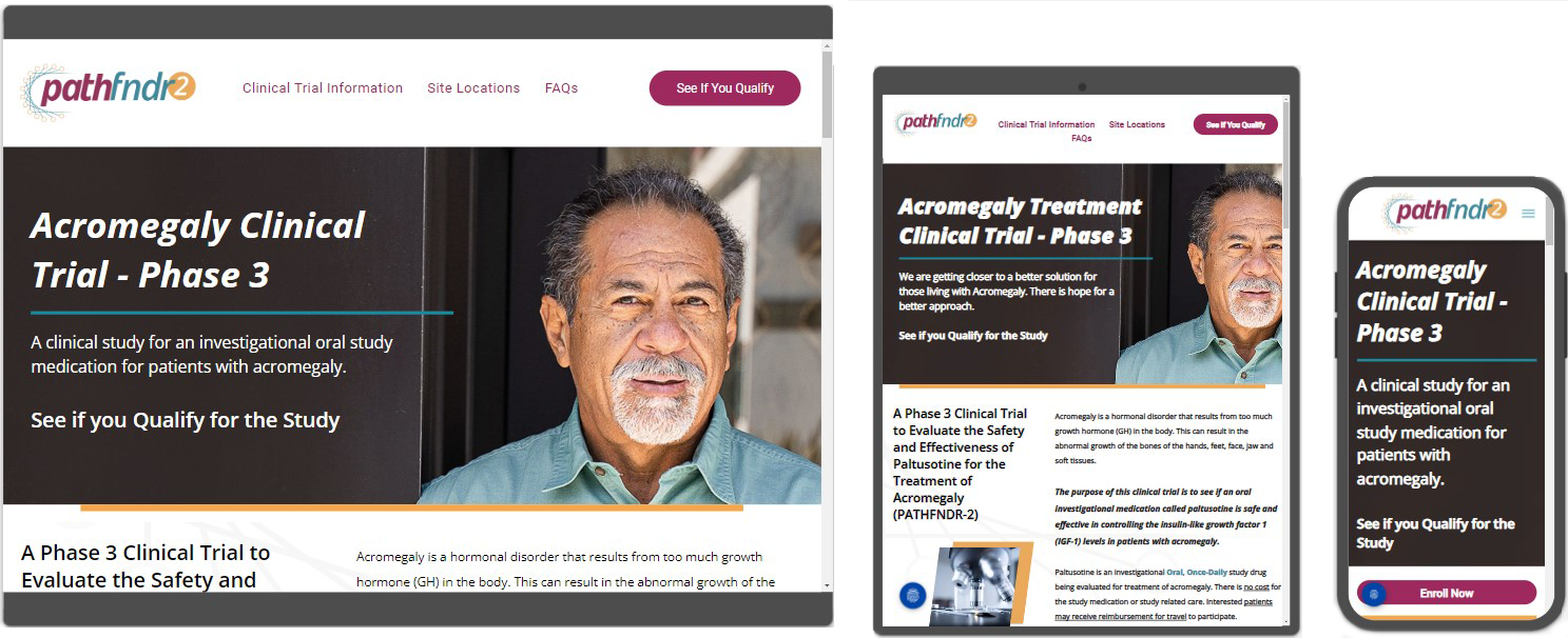 Clinical trial website design