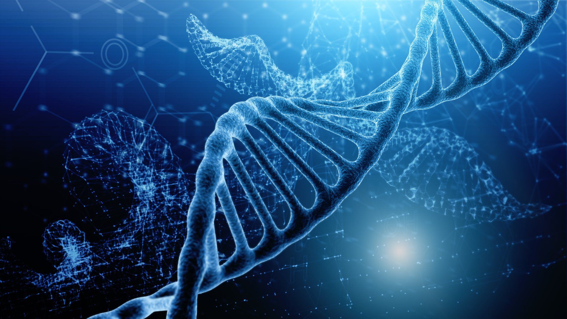 Biotech website design DNA background