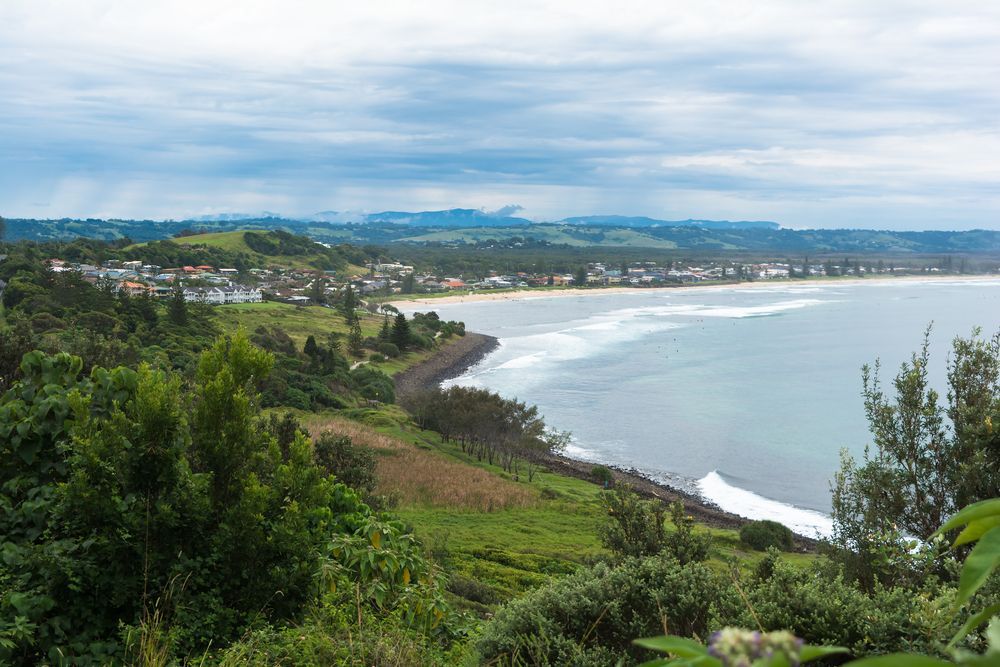 A View of a Beach From a Hill Overlooking the Ocean  — Water Please In Ballina, NSW